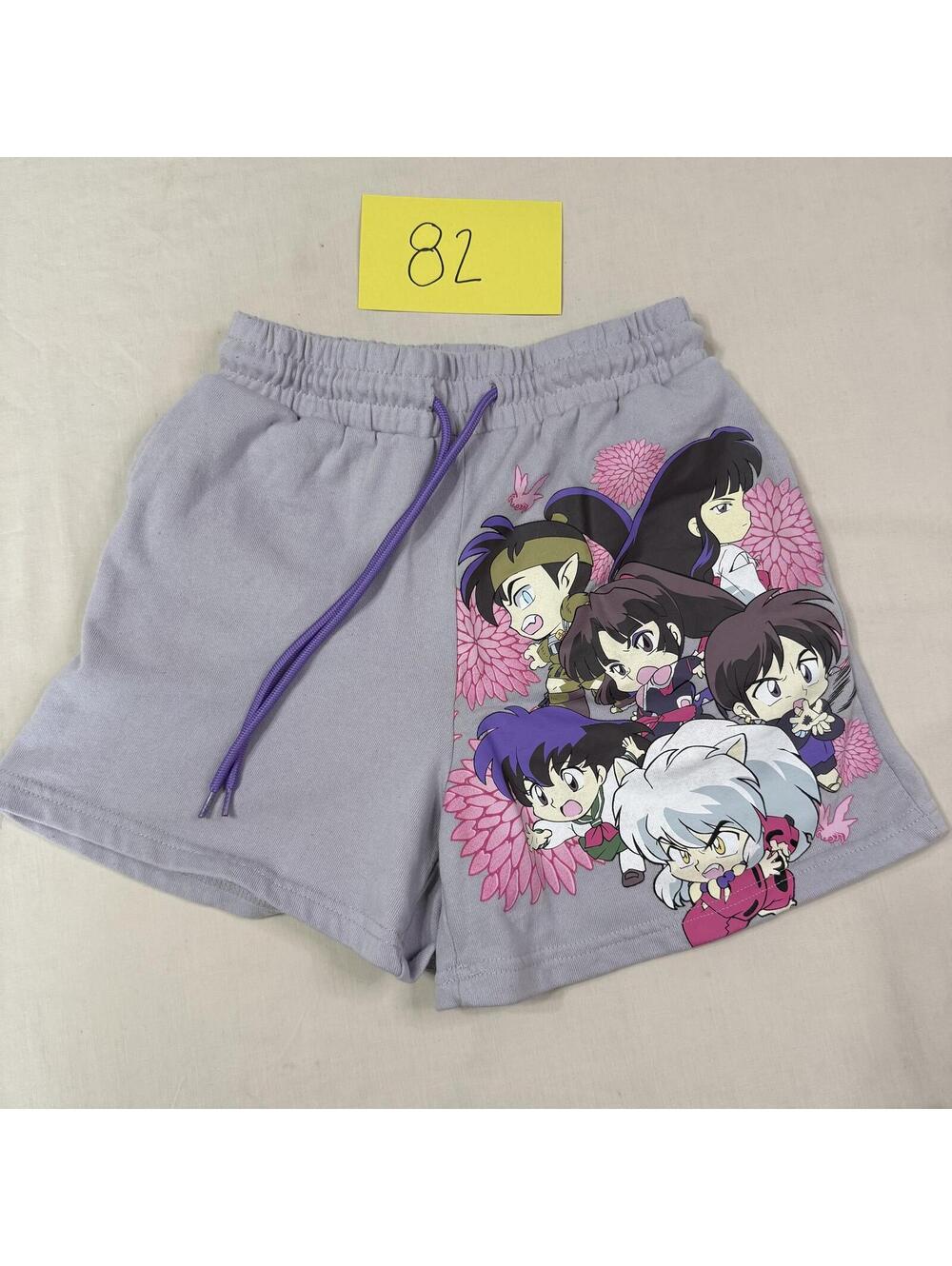 InuYasha Anime Graphic Sweat Shorts Light Purple XXS
